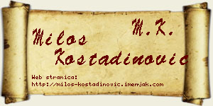 Miloš Kostadinović vizit kartica